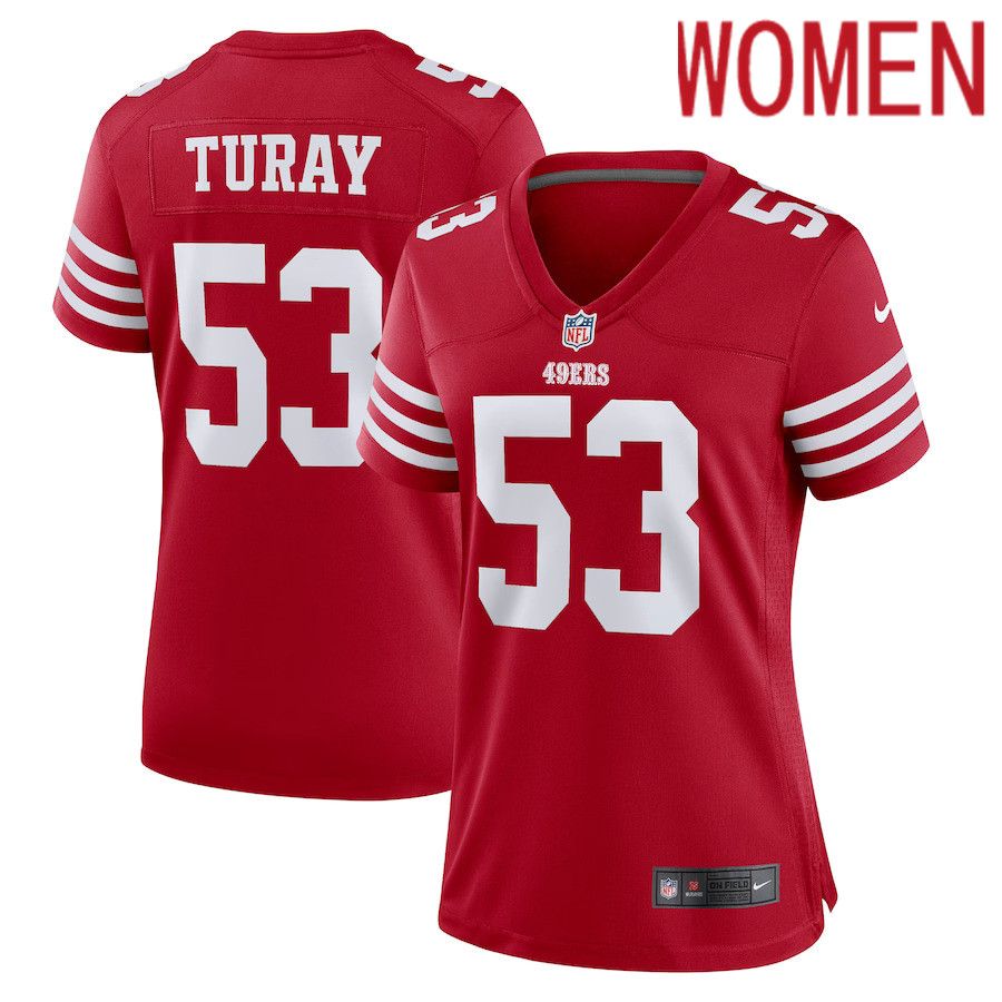 Women San Francisco 49ers 53 Kemoko Turay Nike Scarlet Game Player NFL Jersey